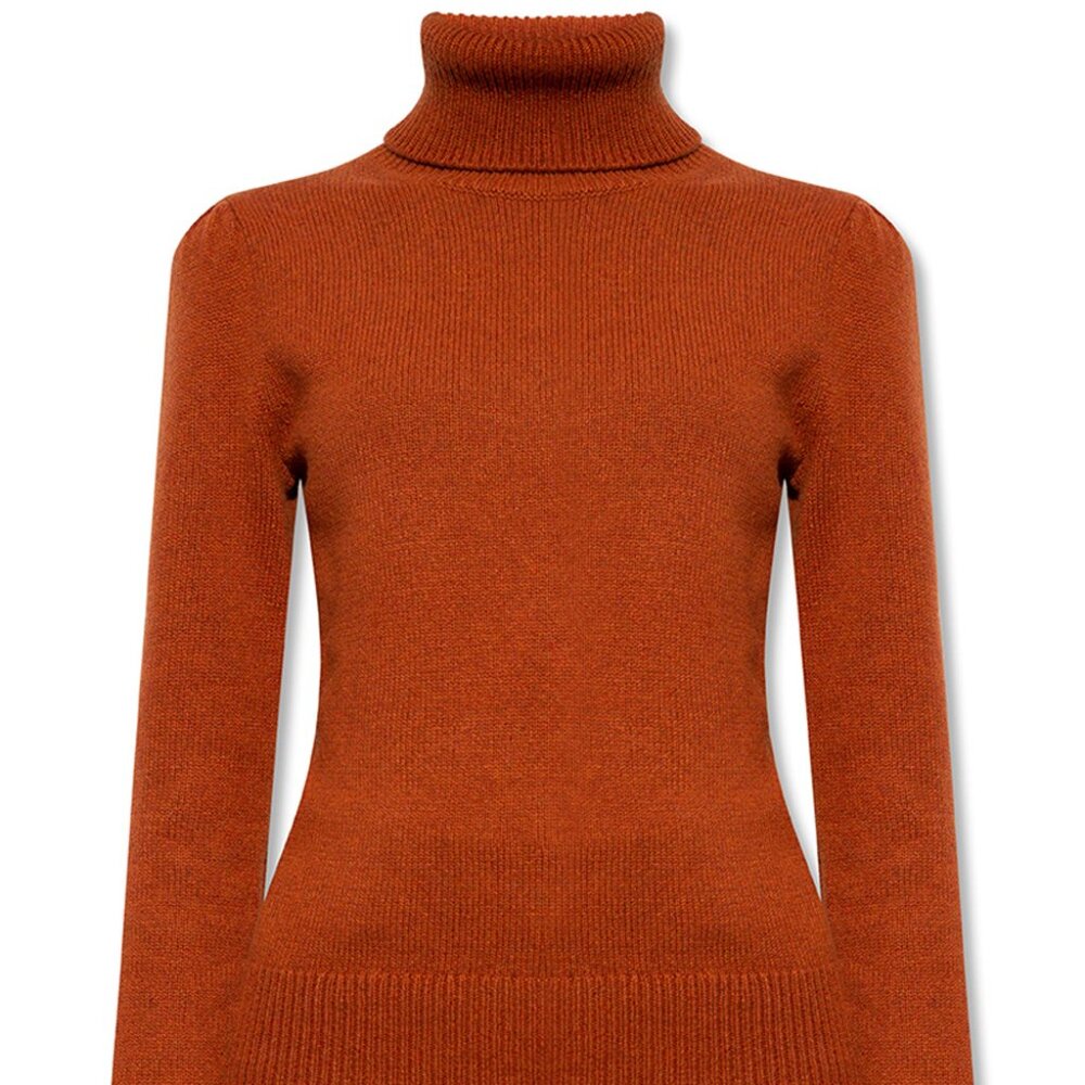 Chloe Cashmere Turtleneck Sweater - Cognac Brown